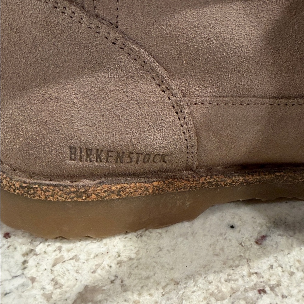 Birkenstock Pink Lined Tan Suede Winter Boots - Picture 5 of 9